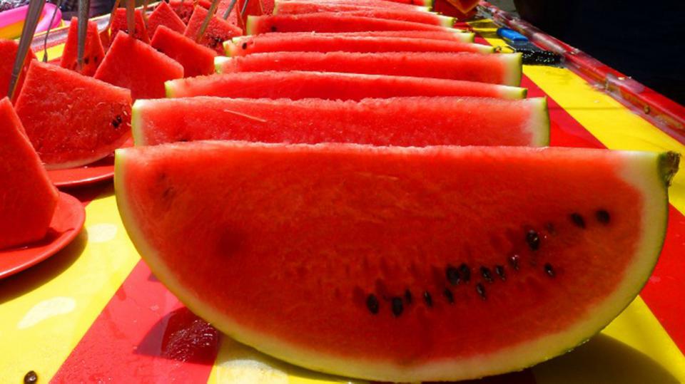 Watermelon juice contains Arginine, an amino acid that helps to lower blood pressure considerably. Photo: AFP