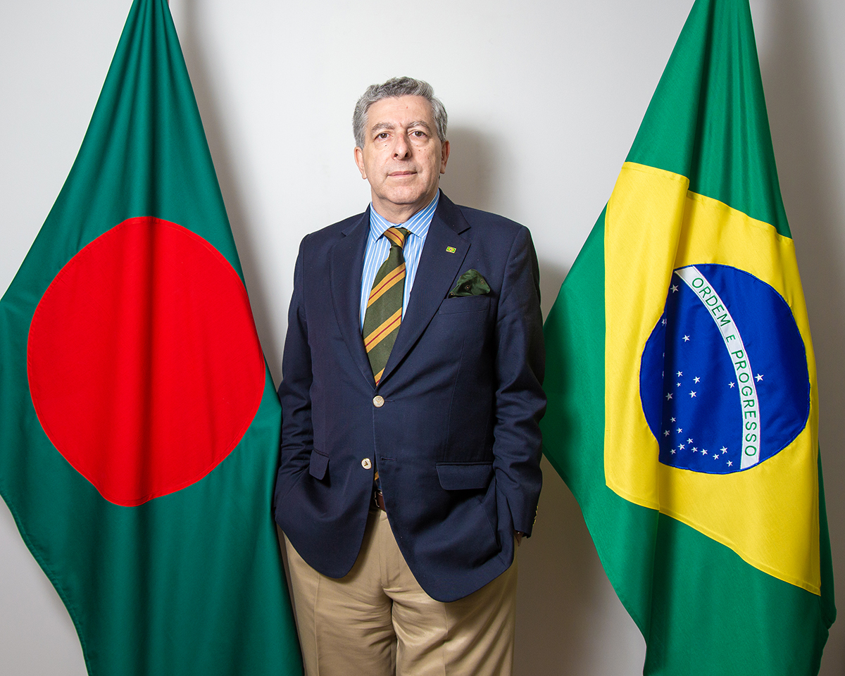  Jovial, perky, and upbeat, the Brazilian ambassador to Bangladesh João Tabajara de Oliveira Júnior is a personification of the spirit of samba  